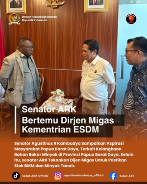 Bertemu Dirjen MIGAS, Senator  ARK Mempertanyakan Kelangkaan BBM Di Papua Barat Daya