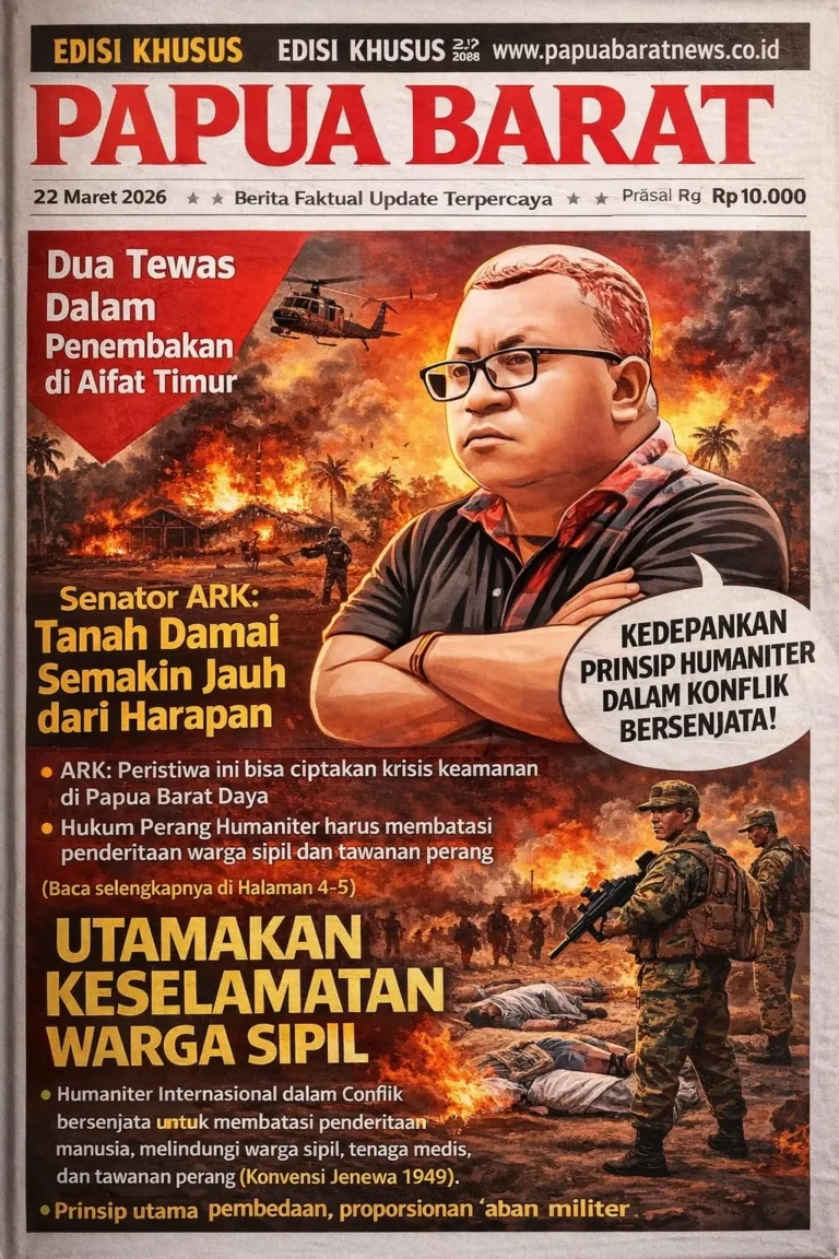 SENATOR ARK KEPADA PRESIDEN PRABOWO – GIBRAN. DARIPADA SIBUK MENAWARKAN DIRI MENJADI JURU DAMAI BAGI KONFLIK IRAN VS ISAREL, LEBIH BAIK MENCARI SOLUSI DAMAI DAN PERMANENT UNTUK PAPUA