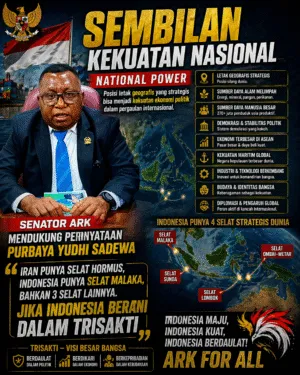 Senator ARK, Pernyataan Purbaya Tarif Selat  Malaka Sikap Ekonomi Politik Trisakti