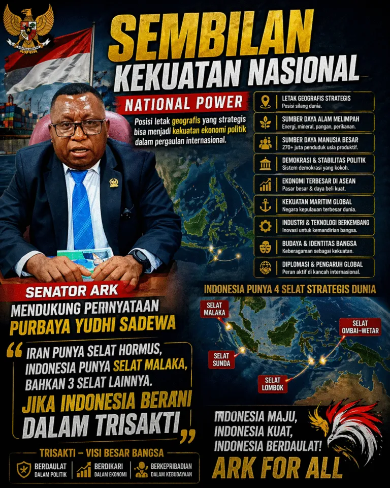 Senator ARK, Pernyataan Purbaya Tarif Selat  Malaka Sikap Ekonomi Politik Trisakti
