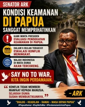 Senator ARK, Eskalasi Konflik Meningkat Akan Mencoreng Wajah RI di Dunia