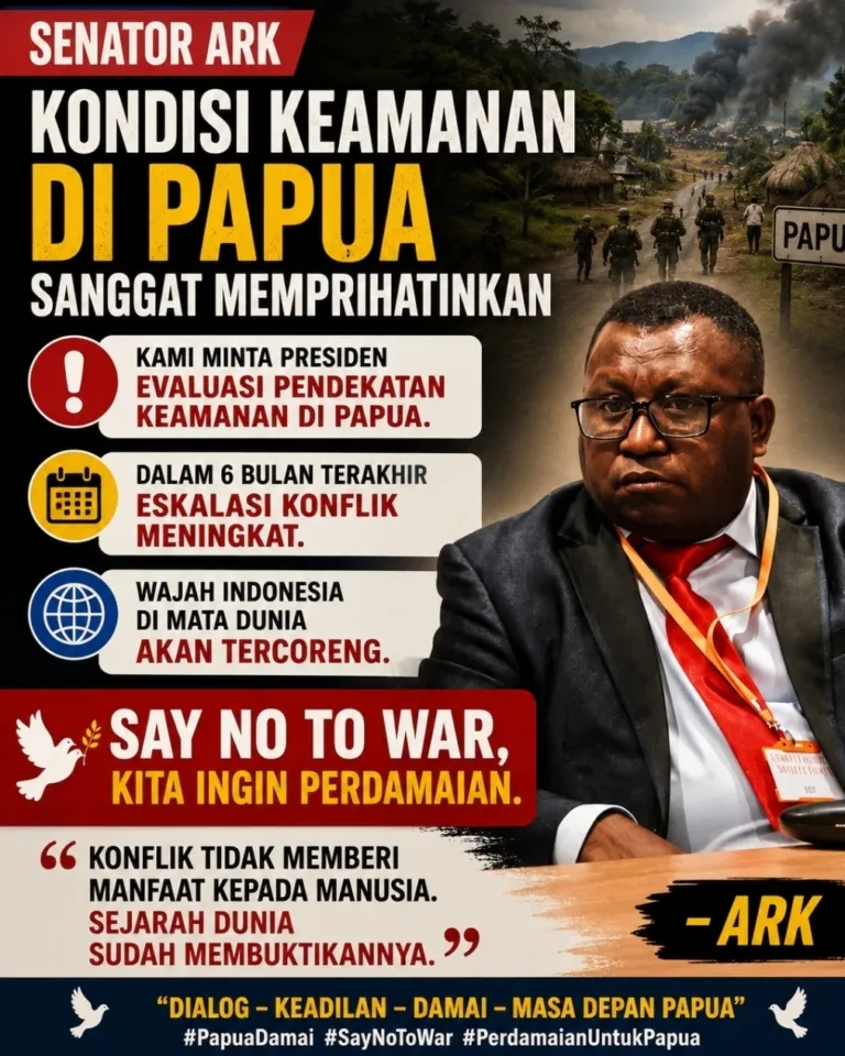 Senator ARK, Eskalasi Konflik Meningkat Akan Mencoreng Wajah RI di Dunia