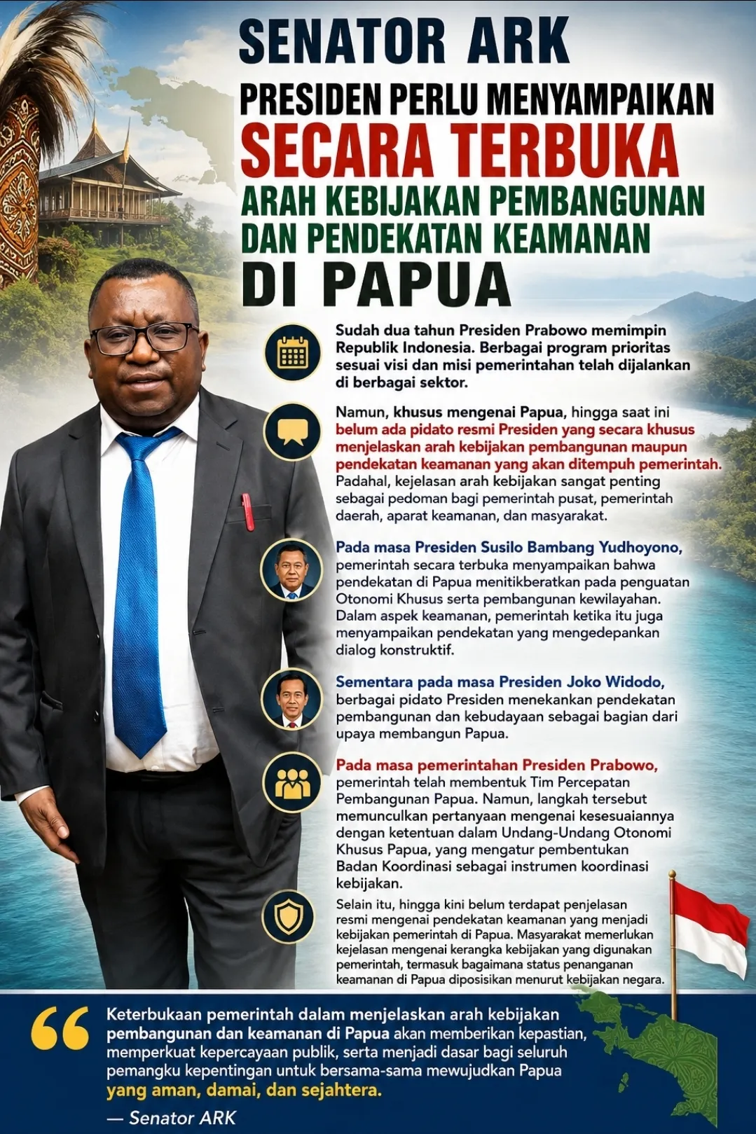 Presiden Perlu Menyampaikan Secara Terbuka Pendekatan Pembangunan Dan Keamanan Di Papua