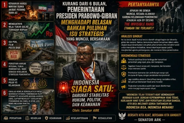 Senator ARK Soroti Kerusakan Ruas Jalan Teminabuan–Moswaren–Maybrat
