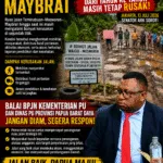 Senator ARK Soroti Kerusakan Ruas Jalan Teminabuan–Moswaren–Maybrat