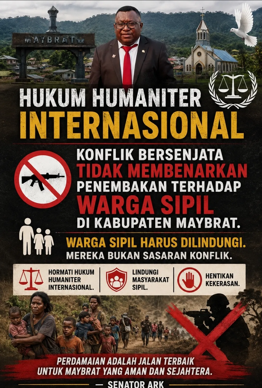 Senator ARK. Hukum Perang Internasional Tidak Membenarkan Penembakan Terhadap Warga Sipil Di Maybrat