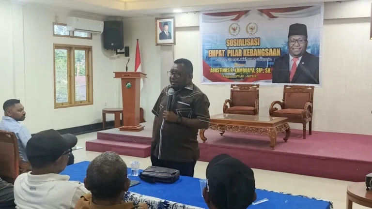 Senator Agustinus R Kambuaya Sosialisasikan Empat Pilar di Kantor DPD RI Provinsi Papua Barat Daya